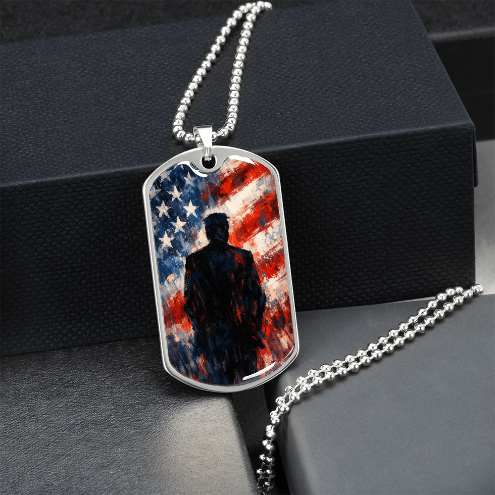 Collar de Perro Dog Tag Silueta Americana Abstracta