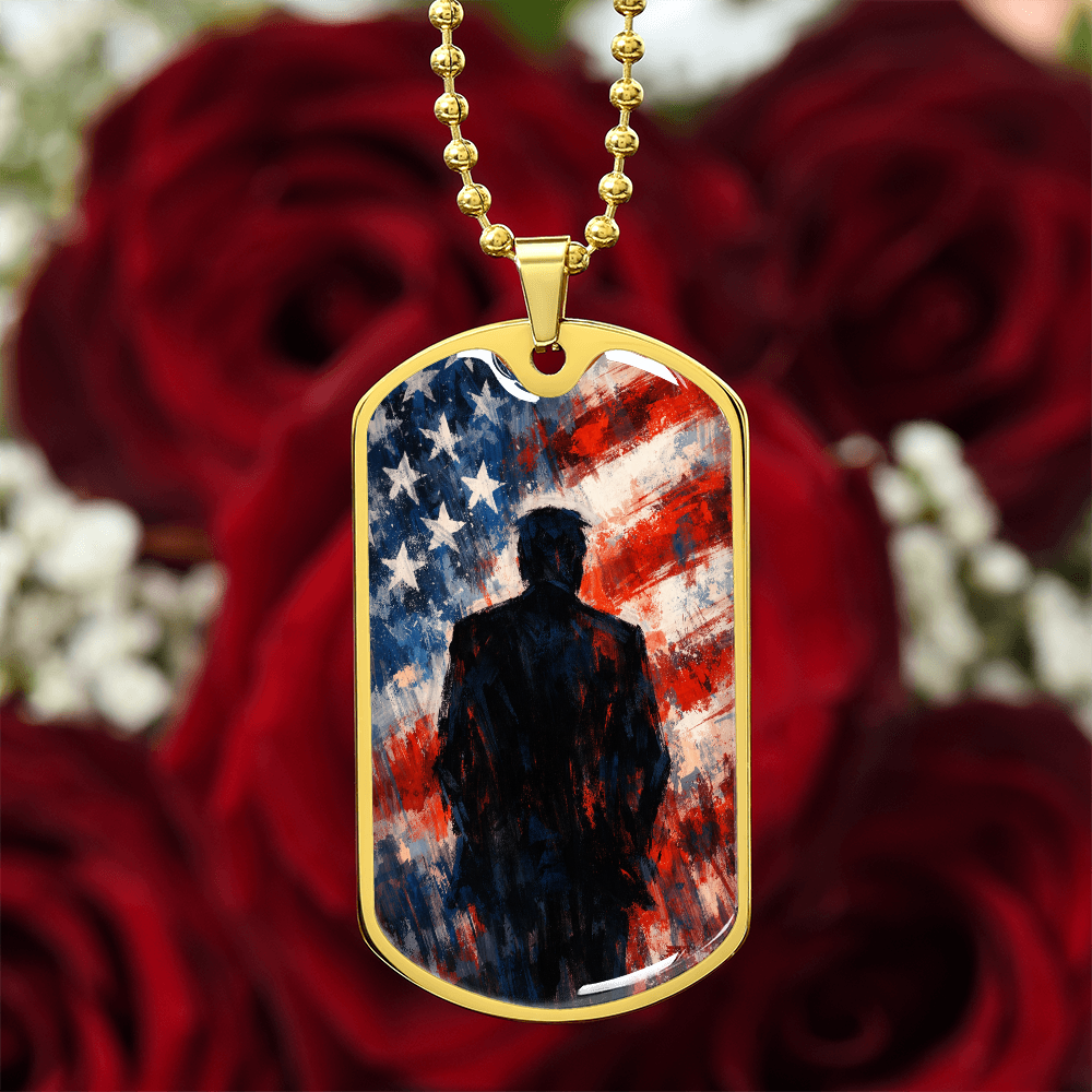 Collar de Perro Dog Tag Silueta Americana Abstracta