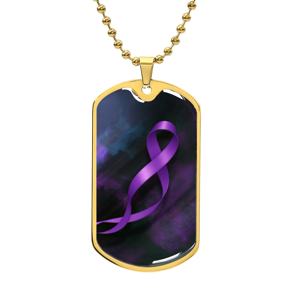 Collier en dog tag de sensibilisation à l'épilepsie – Souvenir en ruban violet