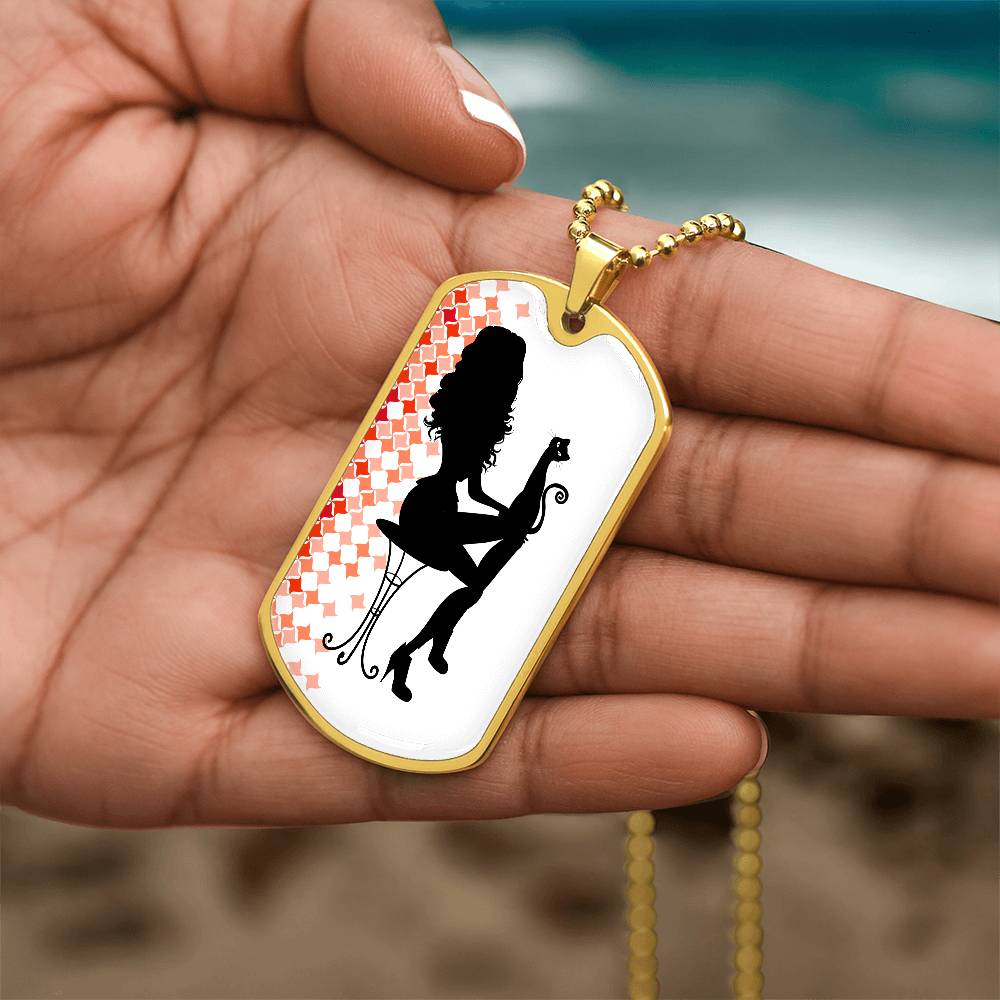 Chic Cat Enthusiast Dog Tag Necklace - Korvel
