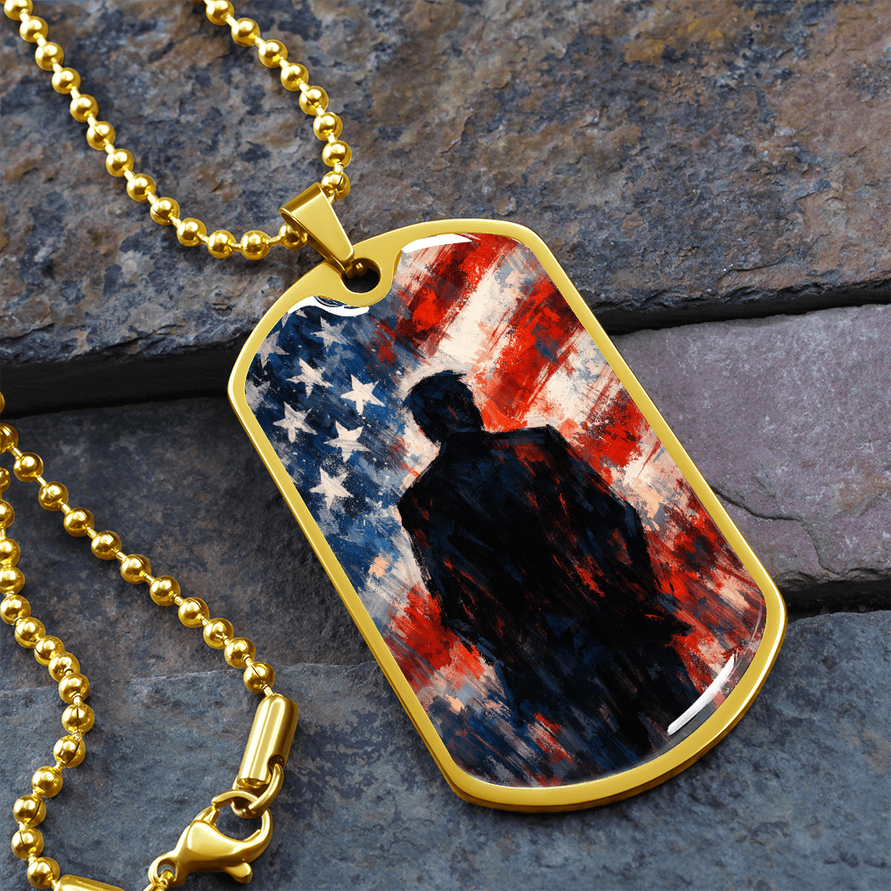 Collar de Perro Dog Tag Silueta Americana Abstracta