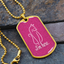 Collar de etiqueta para perro con arte lineal de gato 'Estoy Aquí' - Acabado en plata o dorado