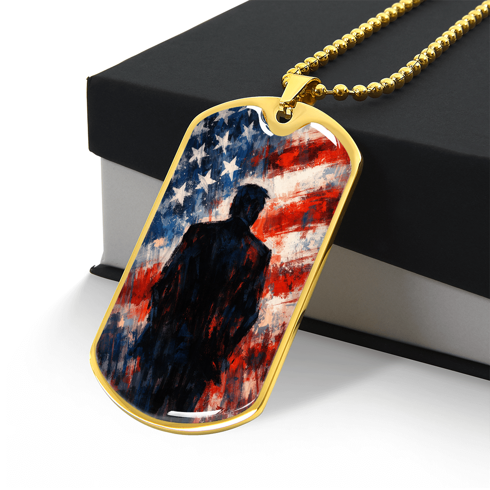 Collar de Perro Dog Tag Silueta Americana Abstracta