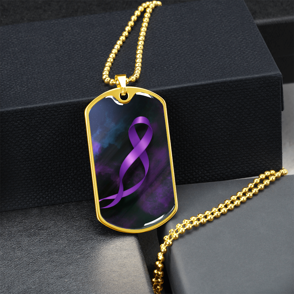 Collier en dog tag de sensibilisation à l'épilepsie – Souvenir en ruban violet