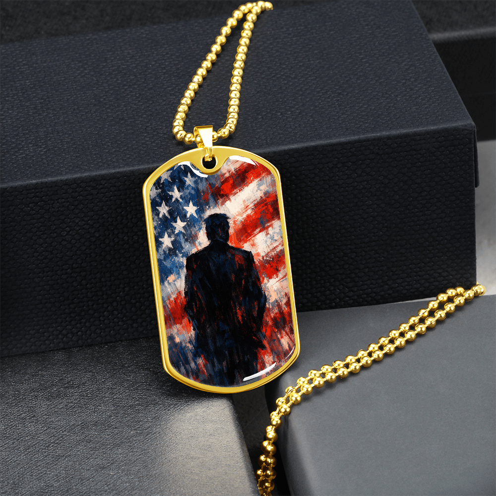 Collar de Perro Dog Tag Silueta Americana Abstracta