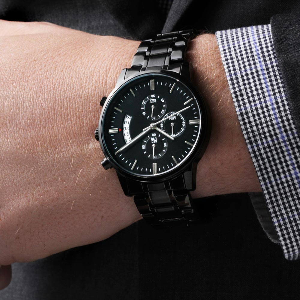 Montre chronographe gravée | Cadeau de sensibilisation à l'épilepsie