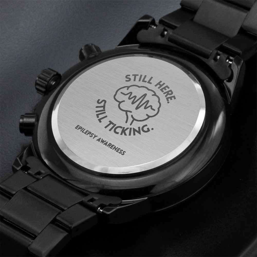 Montre chronographe gravée | Cadeau de sensibilisation à l'épilepsie