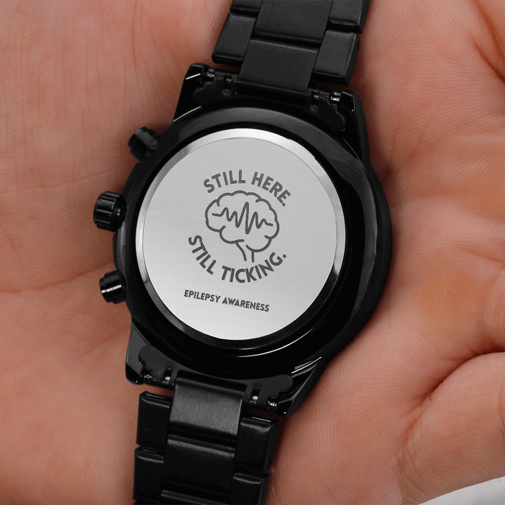 Montre chronographe gravée | Cadeau de sensibilisation à l'épilepsie