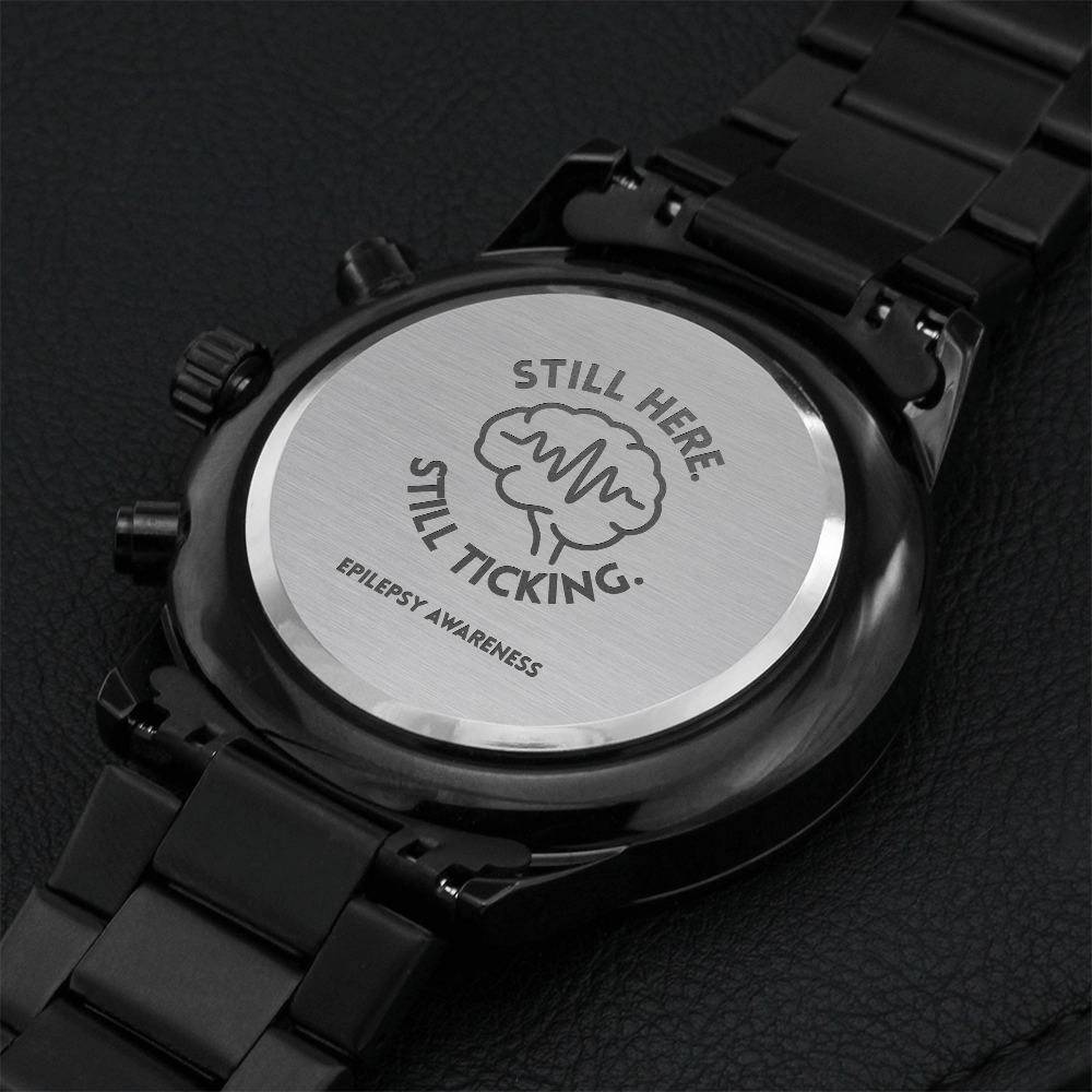 Montre chronographe gravée | Cadeau de sensibilisation à l'épilepsie