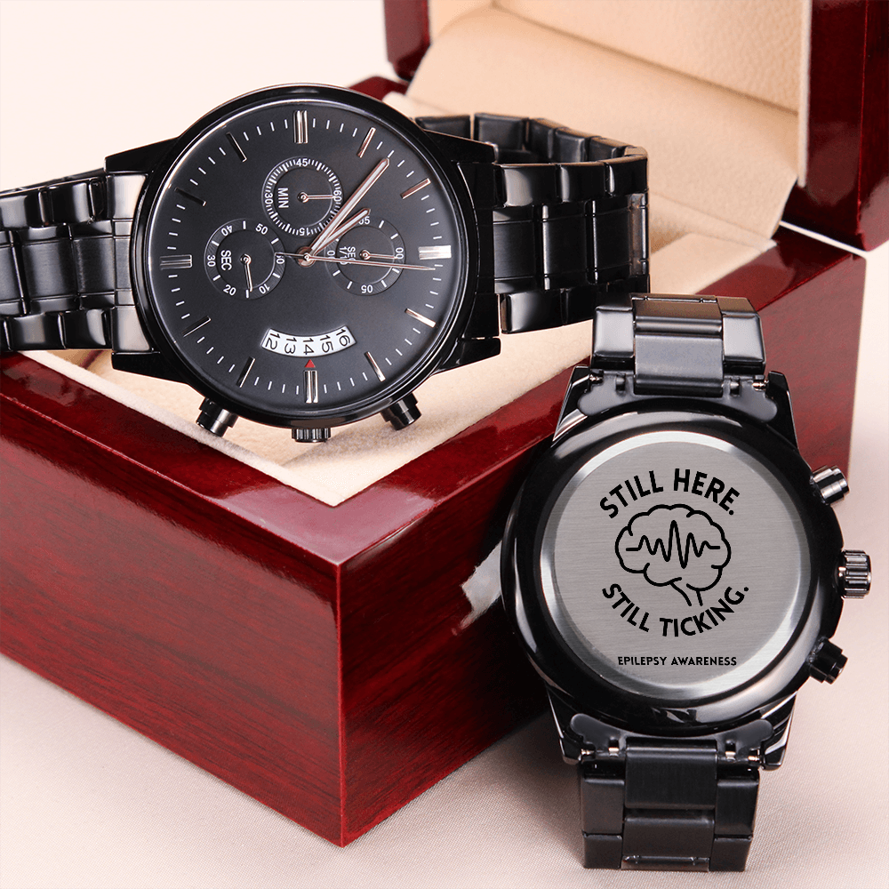 Montre chronographe gravée | Cadeau de sensibilisation à l'épilepsie
