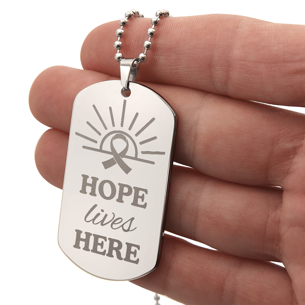 Le collier en tag de chien gravé Hope Lives Here