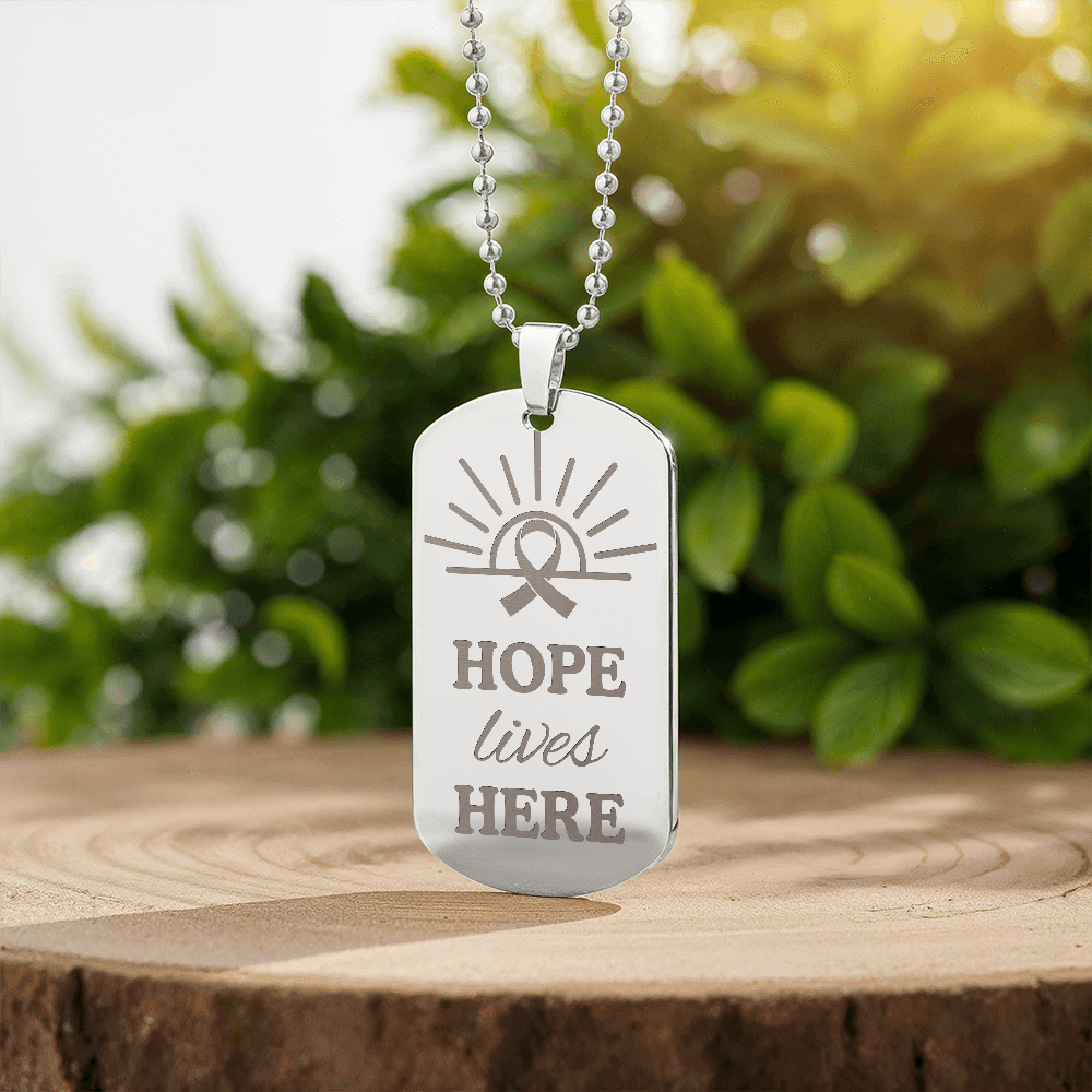 Le collier en tag de chien gravé Hope Lives Here