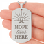 Le collier en tag de chien gravé Hope Lives Here