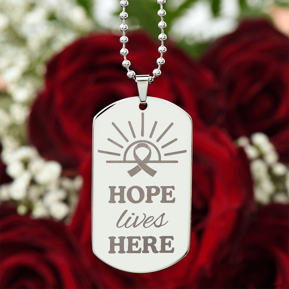 Le collier en tag de chien gravé Hope Lives Here