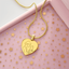 Collier en cœur de Cat Lady – Pendentif en ligne gravé