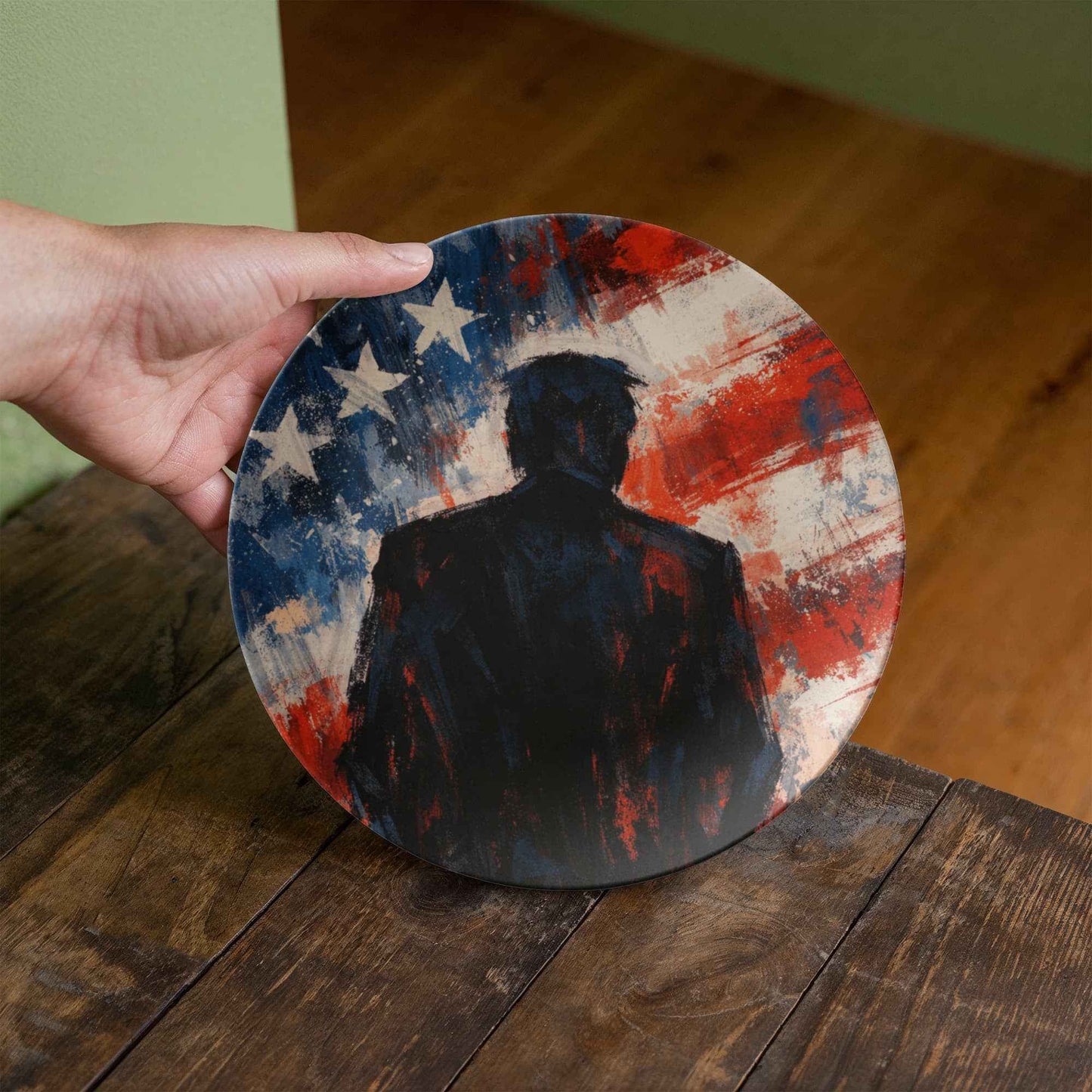 Abstract Americana Silhouette 10” Dinner Plate