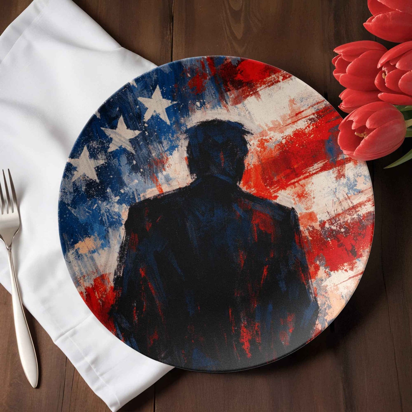 Abstract Americana Silhouette 10” Dinner Plate