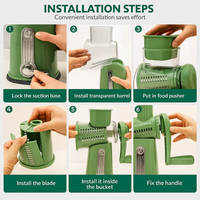 Grate Turn 5-in-1 food shredder - Korvel