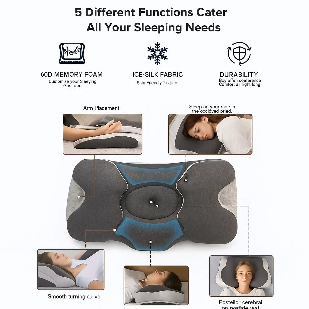 Neck Ease Pillow - Ergonomic Memory Foam Support