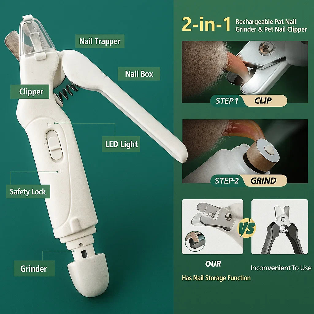 Paw Trim Pro : coupe-ongles et meuleuse 2-en-1
