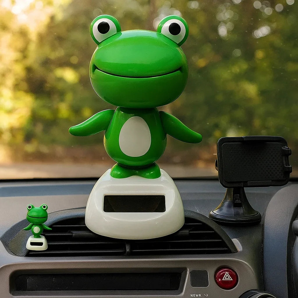 FrogDance Solar Bobblehead - Decoración Juguetona para el Tablero