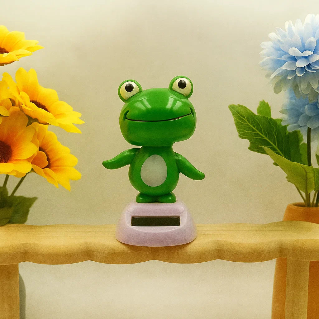 FrogDance Solar Bobblehead - Decoración Juguetona para el Tablero