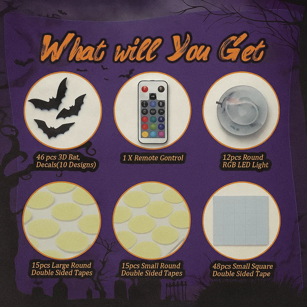 LED SpookyGlow Bat Decor for Halloween