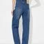 Asymmetric Waist Jeans with Pockets