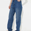 Asymmetric Waist Jeans with Pockets