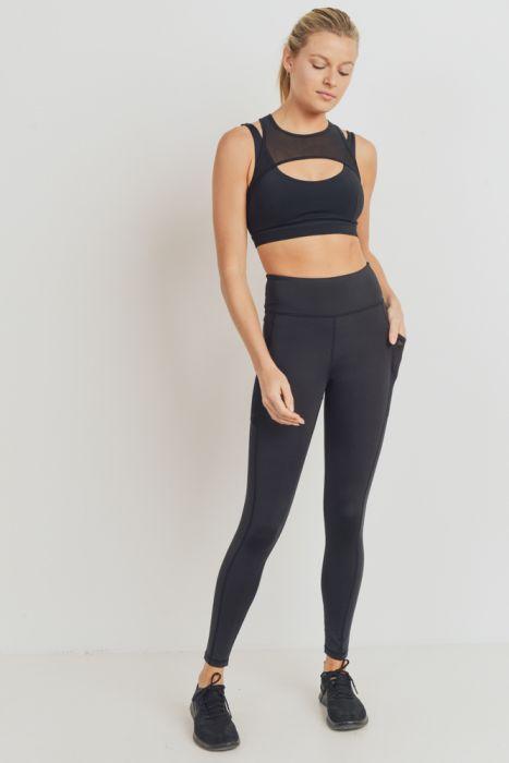 Soutien-gorge de sport hybride à dos nageur en maille