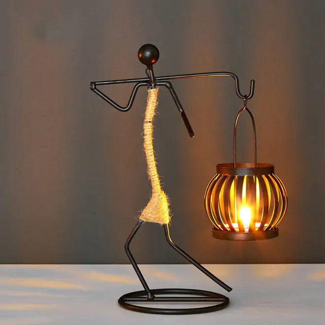 Candelabro en Forma de Linterna - Decoración de Hogar Inspirada en el Estilo Nórdico