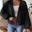 Autumn and winter lantern sleeve simple casual sweater jacket - Korvel
