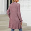 Autumn and winter long color long sleeved loose pocket cardigan jacket for women - Korvel