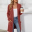 Autumn and winter long color long sleeved loose pocket cardigan jacket for women - Korvel
