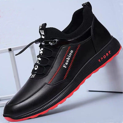 Autumn and winter men's trendy shoes, casual single shoes, men's running sports shoes, new breathable leather shoes - Korvel