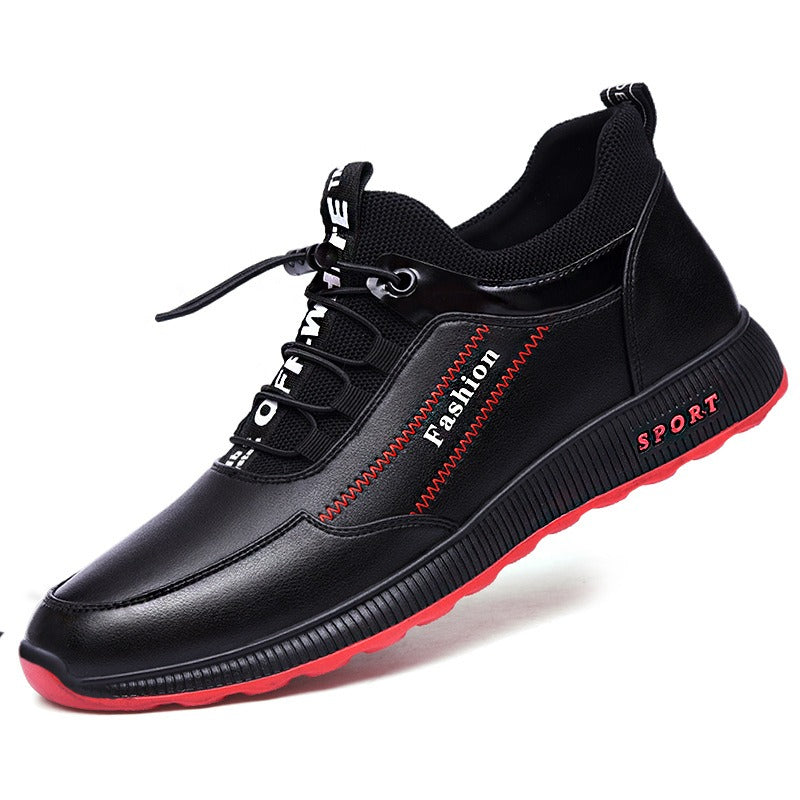 Autumn and winter men's trendy shoes, casual single shoes, men's running sports shoes, new breathable leather shoes - Korvel