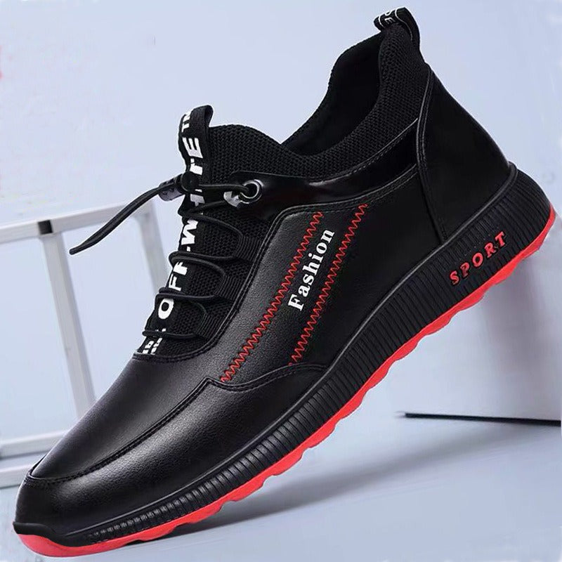 Autumn and winter men's trendy shoes, casual single shoes, men's running sports shoes, new breathable leather shoes - Korvel