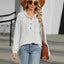 Autumn and winter new solid color hooded button loose long sleeved top - Korvel