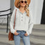 Autumn and winter new solid color hooded button loose long sleeved top - Korvel