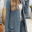 Autumn and winter new solid color pit stripe brushed pocket cardigan long sleeved jacket for women - Korvel