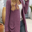 Autumn and winter new solid color pit stripe brushed pocket cardigan long sleeved jacket for women - Korvel