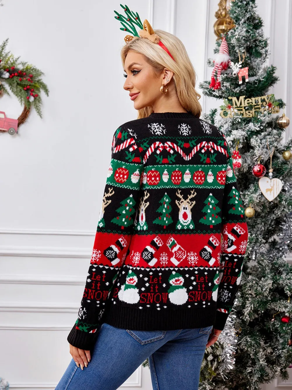 Veste de Noël décontractée à manches longues pour femmes