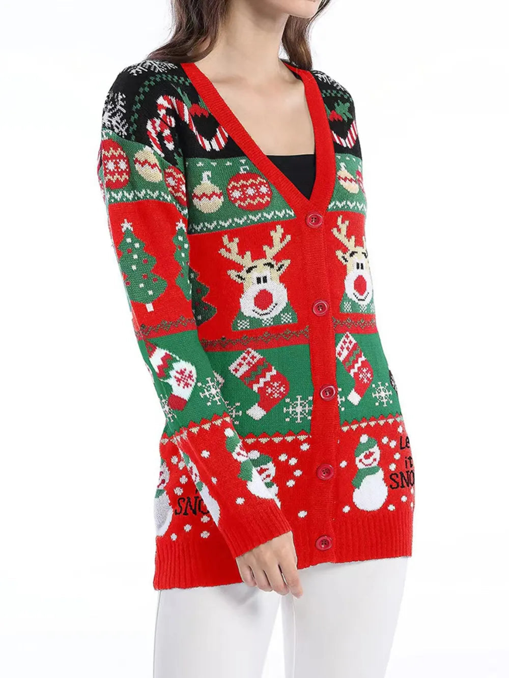 Veste de Noël décontractée à manches longues pour femmes