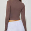 Autumn and winter stand up collar zipper cardigan sports long sleeved jacket - Korvel