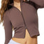 Autumn and winter stand up collar zipper cardigan sports long sleeved jacket - Korvel