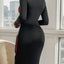 High-Waisted Geometric Long Skirt for Autumn Commuting