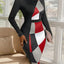 High-Waisted Geometric Long Skirt for Autumn Commuting