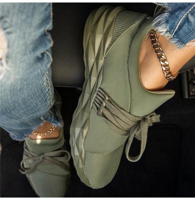 Stylish Autumn Sneakers for Women - Breathable Lace-Up Sport Shoes - Korvel