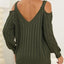 Autumn/Winter Top Deep V Sexy Off Shoulder Loose Hooded Sweater for Women - Korvel