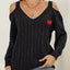 Autumn/Winter Top Deep V Sexy Off Shoulder Loose Hooded Sweater for Women - Korvel